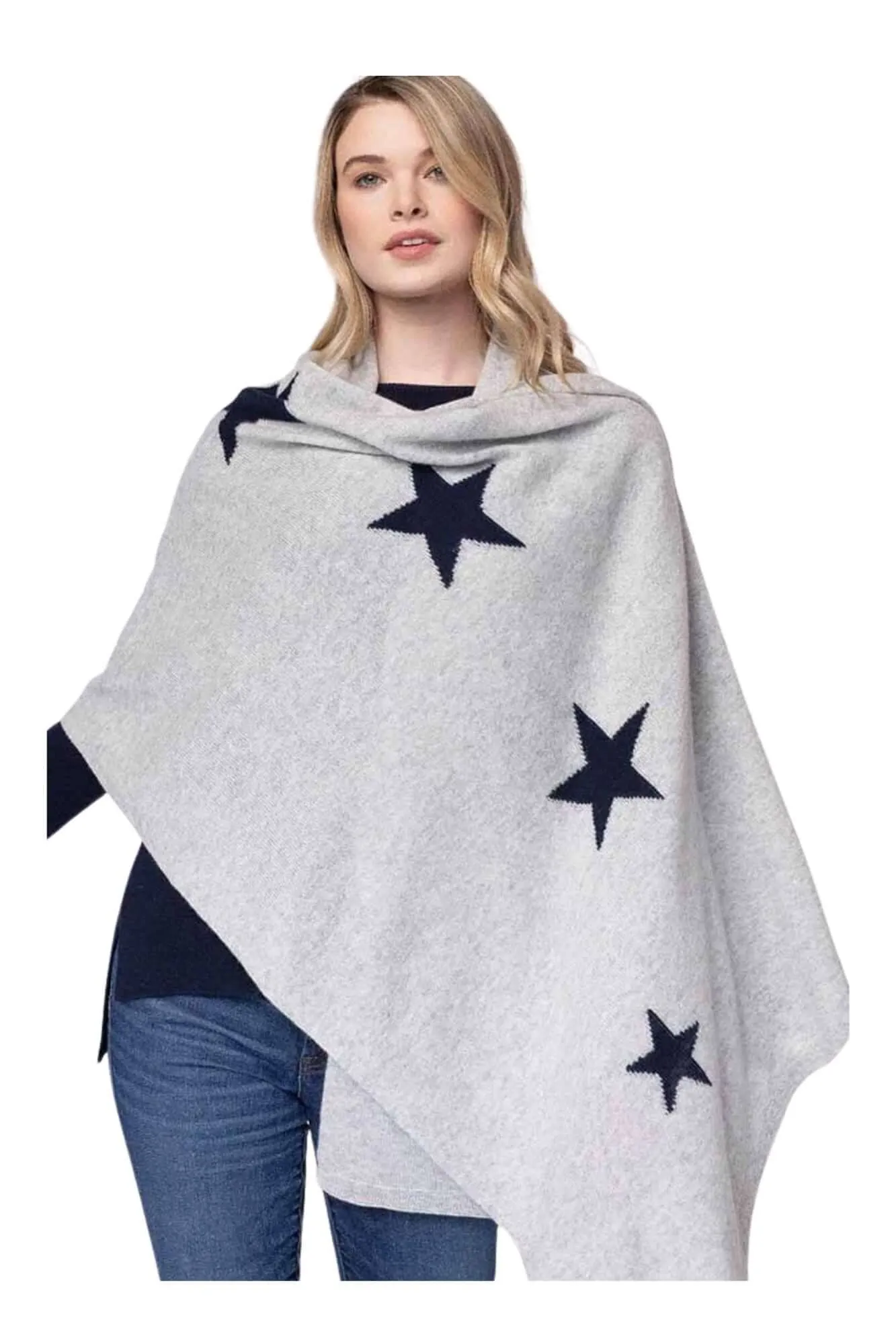 Cashmere Star Intarsia Wrap