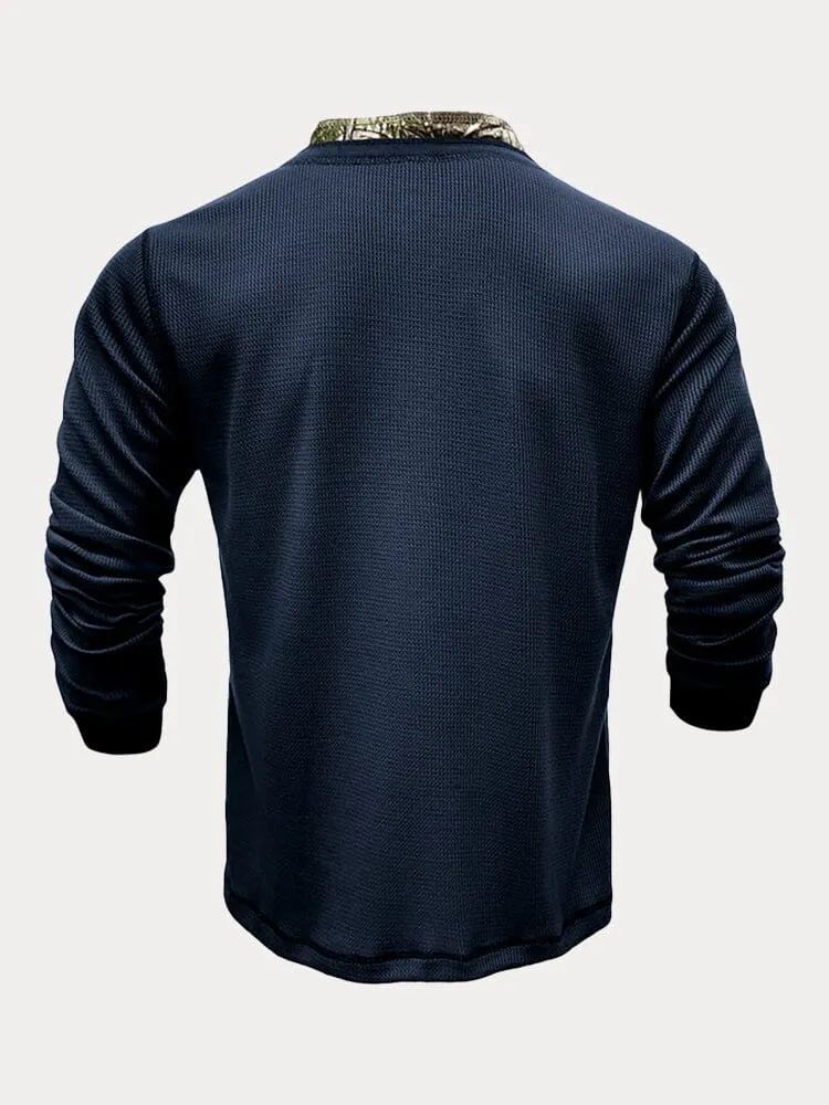 Casual Waffle Henley Shirt