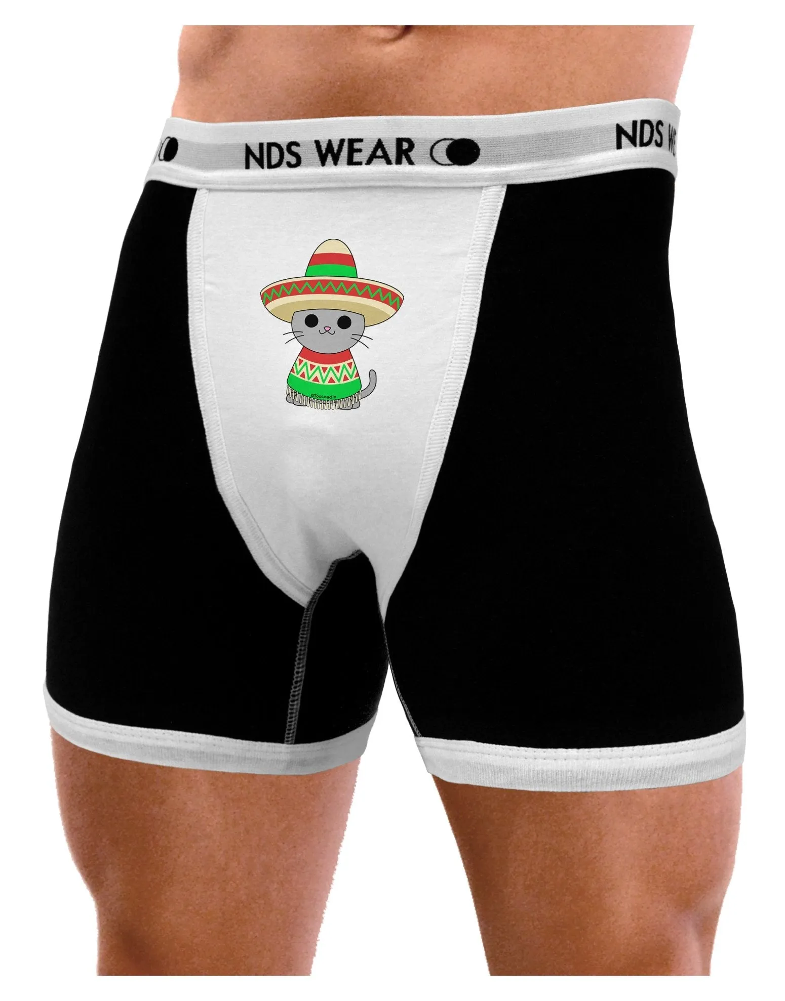 Cat with Sombrero and Poncho Mens Boxer Brief Underwear by TooLoud