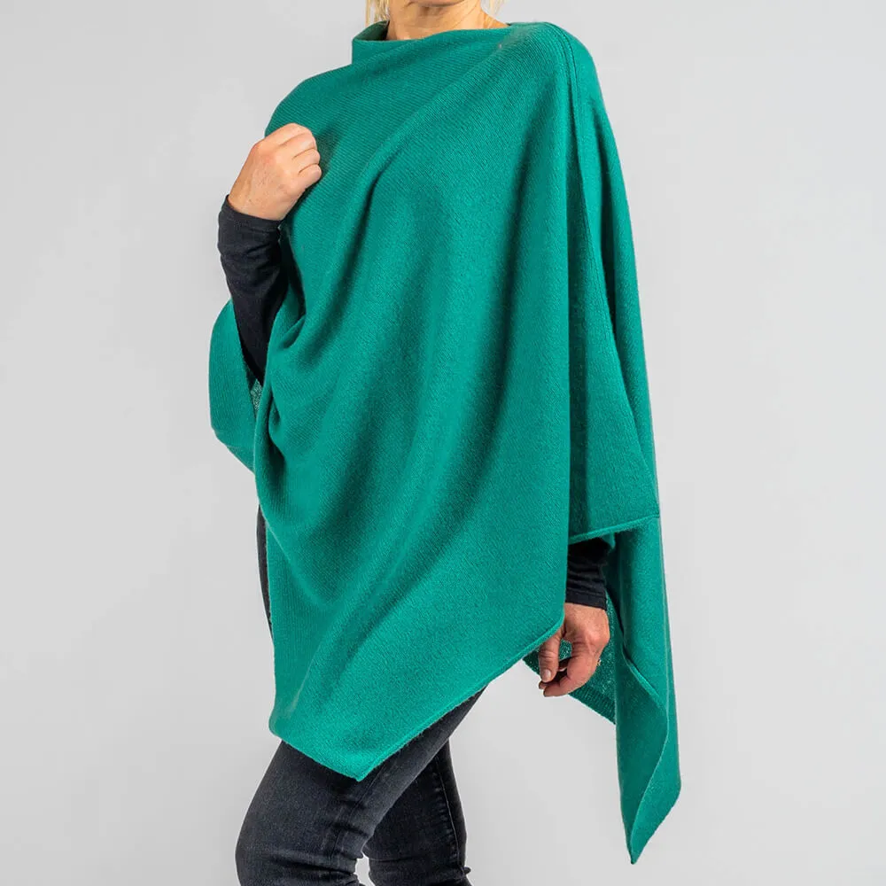 Chateau Green Cashmere Knitted Poncho