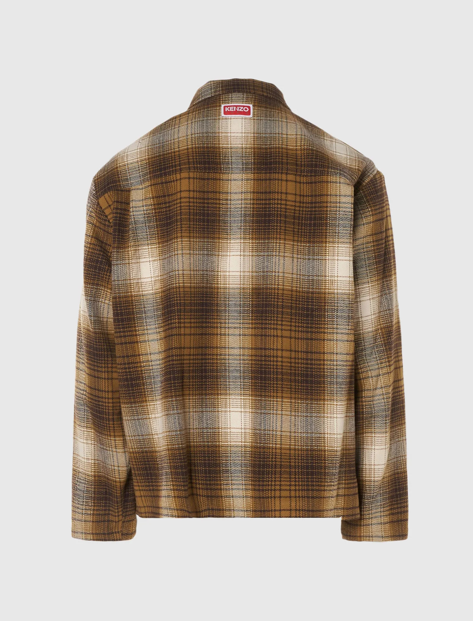 CHECKED PLAID ZIP UP OVERSHIRT