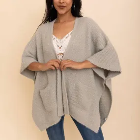 Chic Boucle Cozy Cardigan Poncho OS