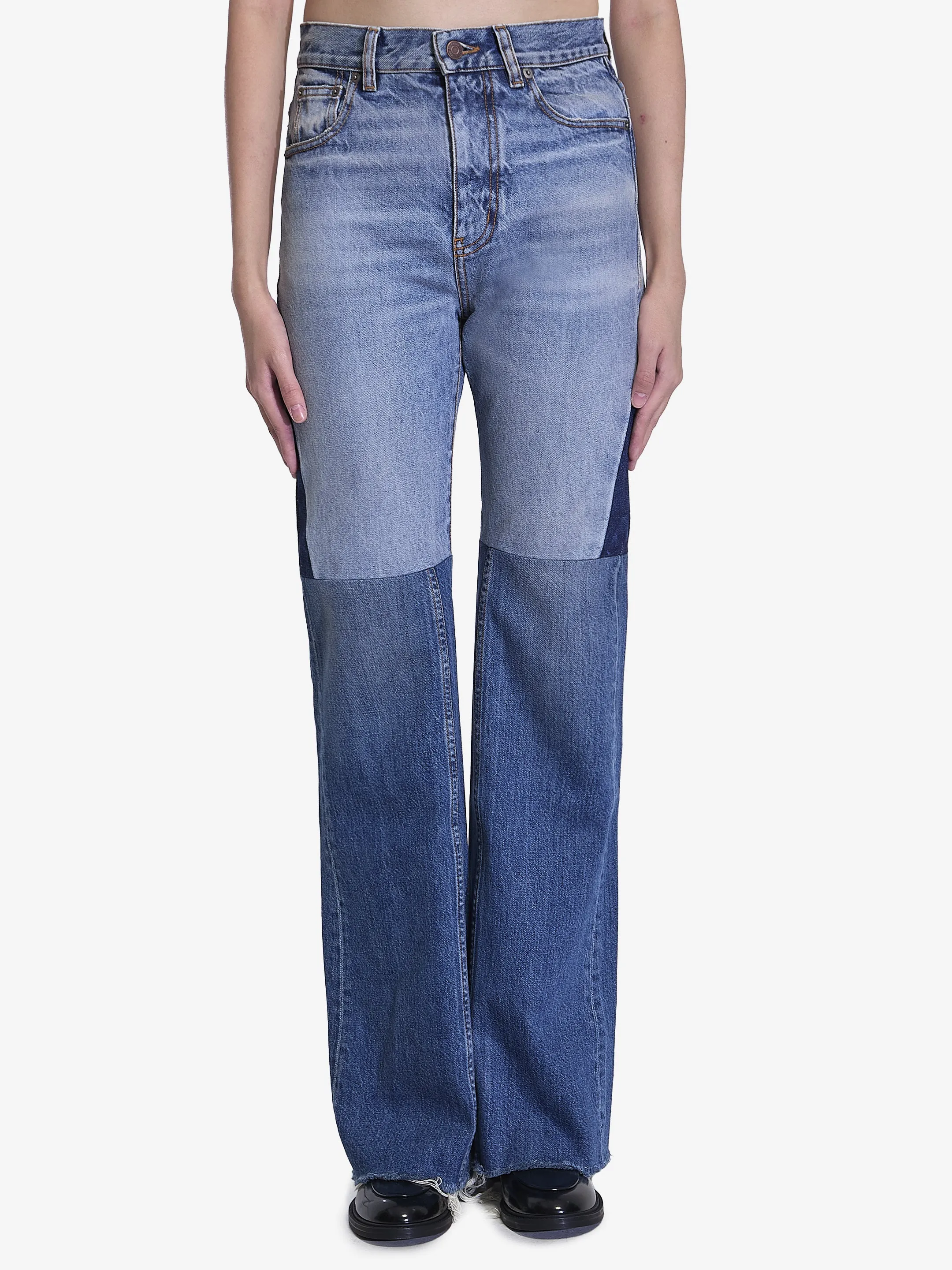 CHLOÉ High-Waisted Flared Patchwork Jeans