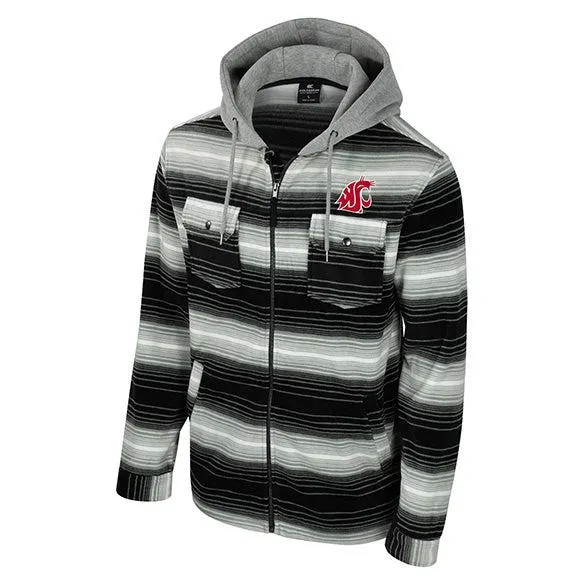 Colosseum Mens Great Outdoors Striped Polar Fleece Jacket