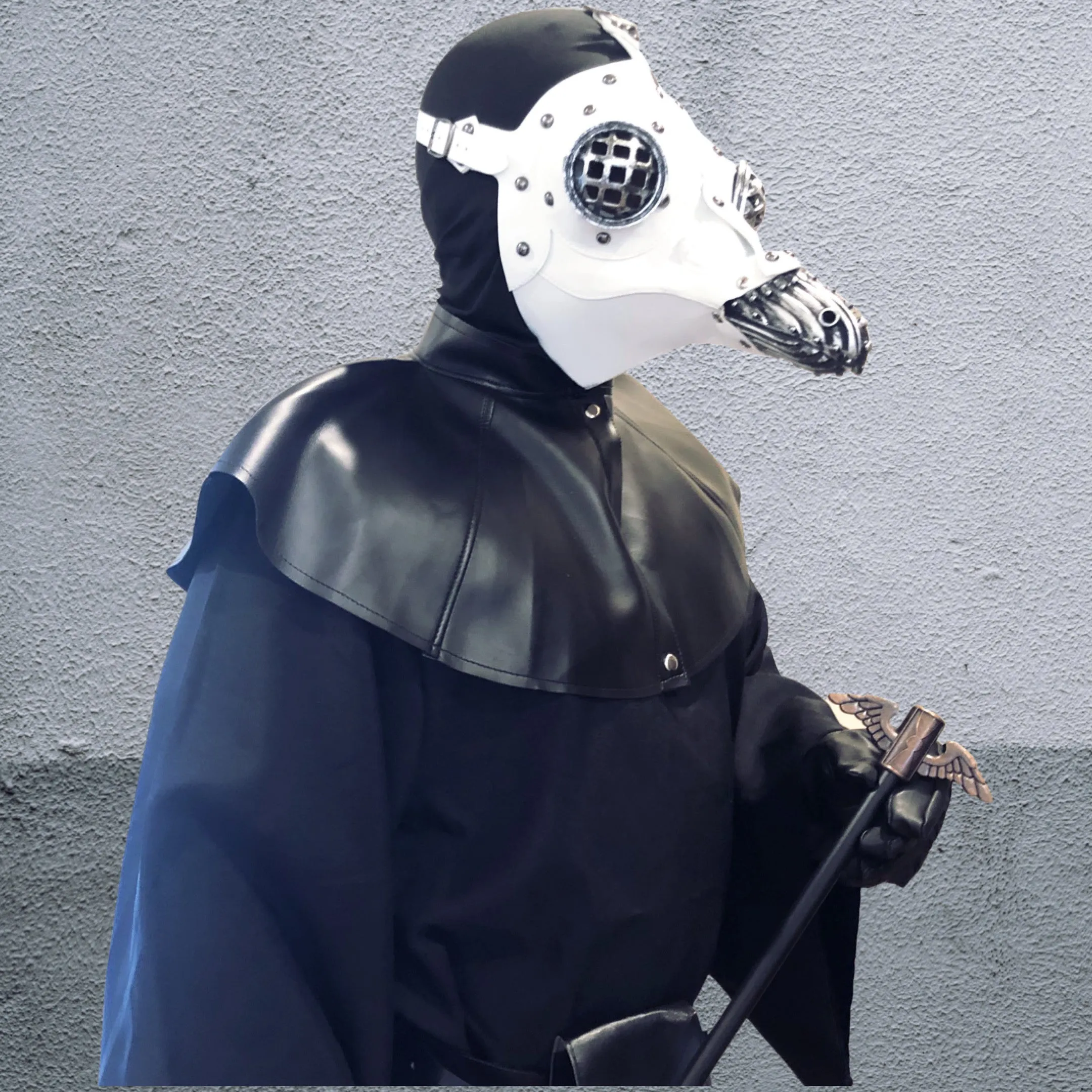 Complete Plague Costume - Grid Eye Mask