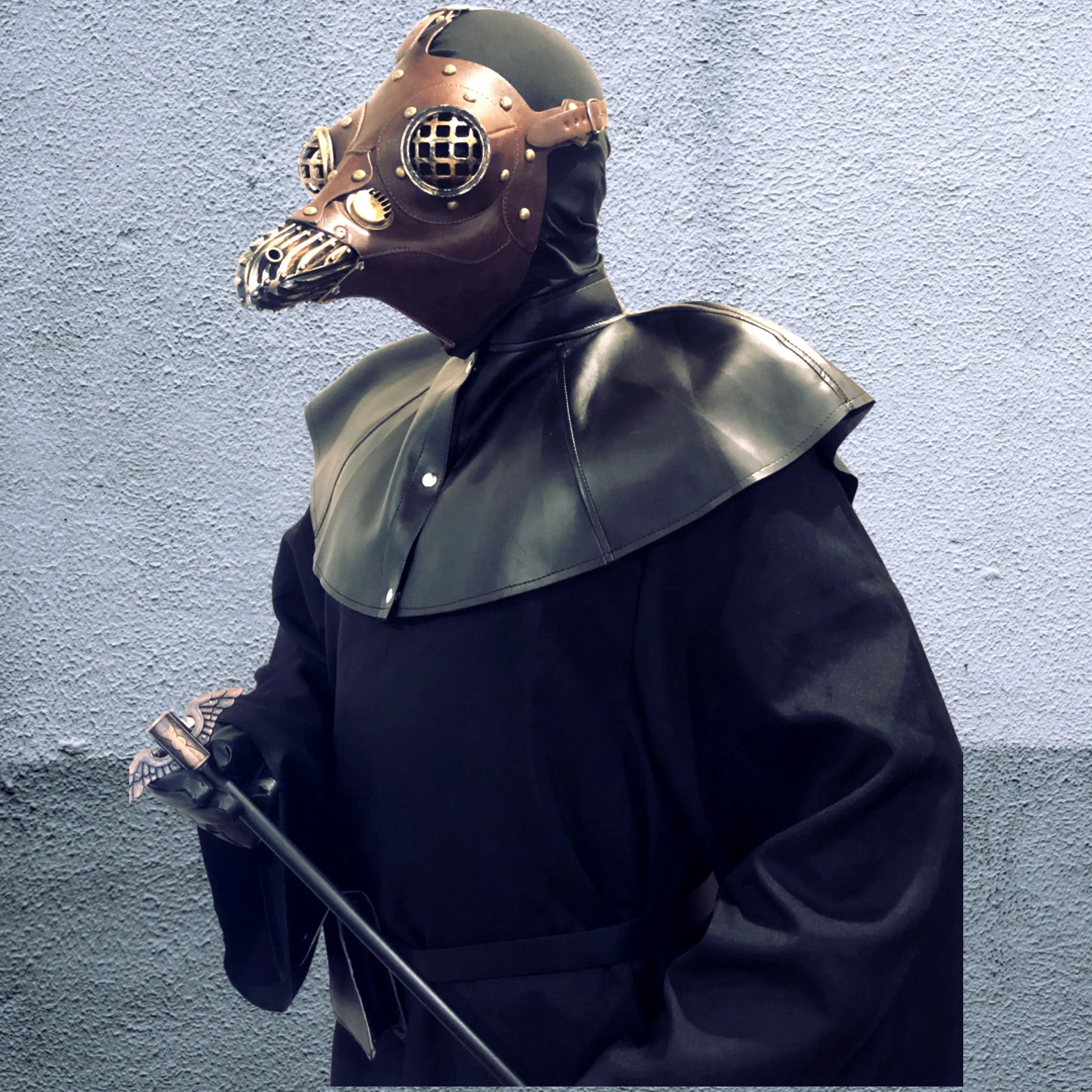 Complete Plague Costume - Grid Eye Mask