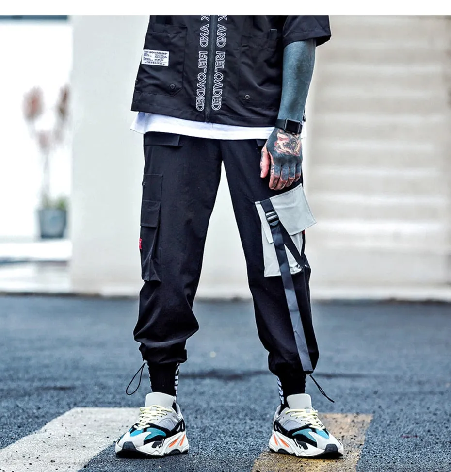 Contrast Pocket Hip Hop Streetwear Men Jogger Pants