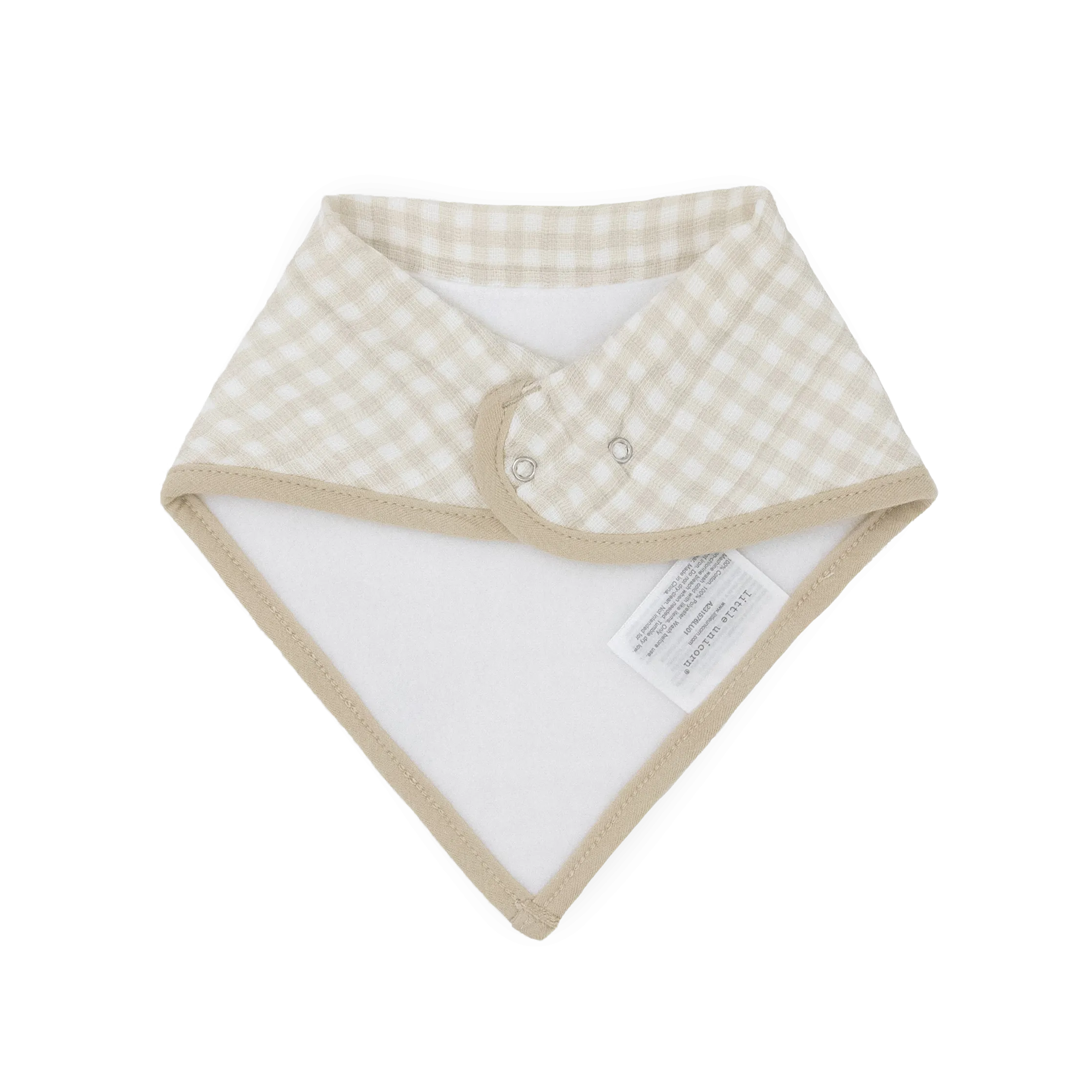 Cotton Muslin   Fleece Bandana Bib 4 Pack - Taupe Cross