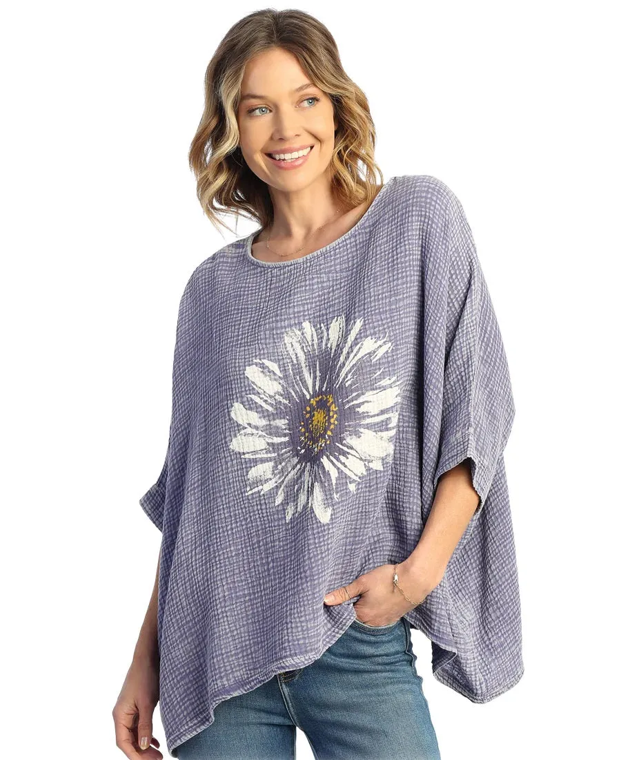 Daisy Day Mineral Washed Double Gauze Poncho Top