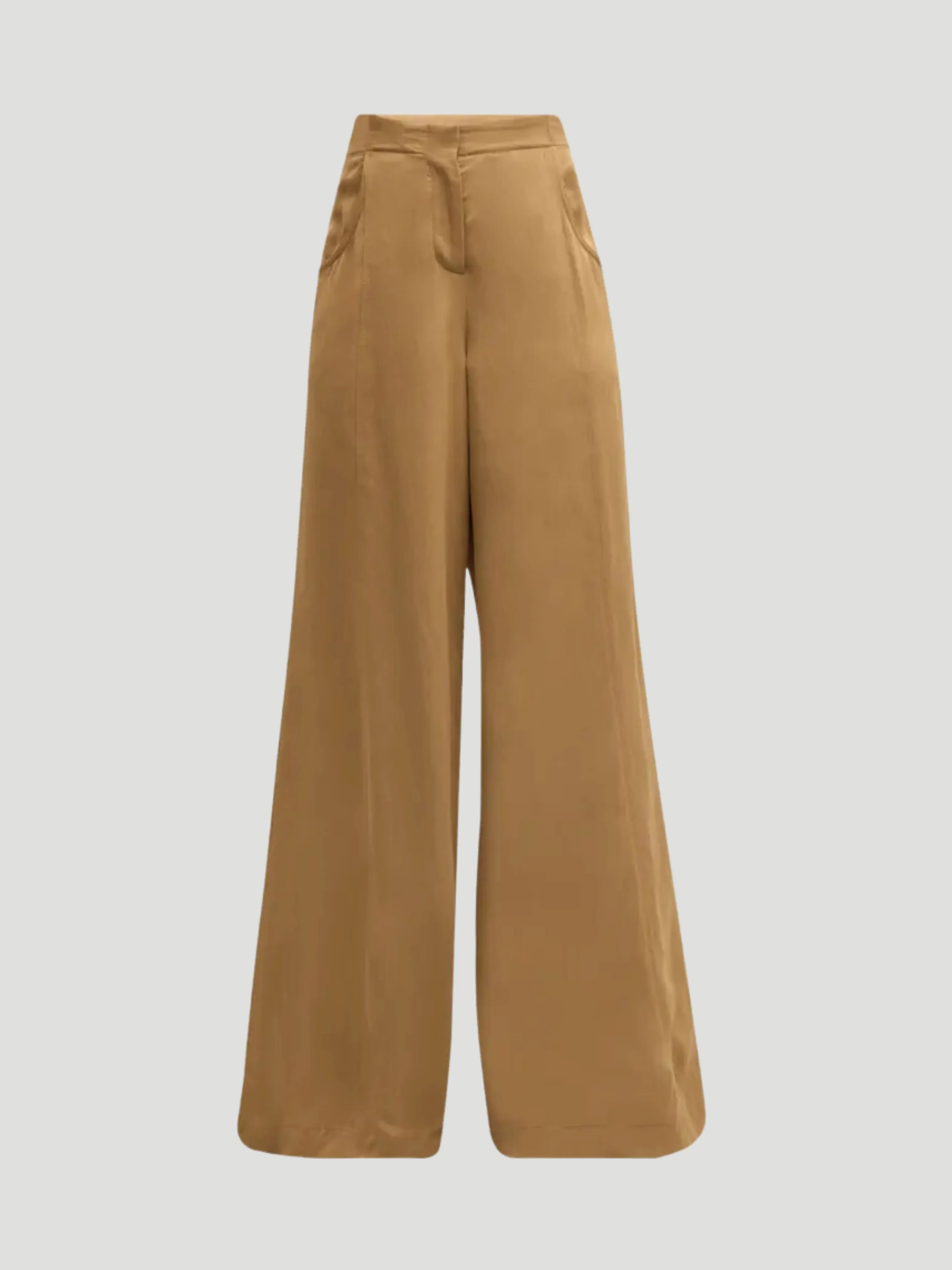 Demie Linen Wide-Leg Pant in Tan