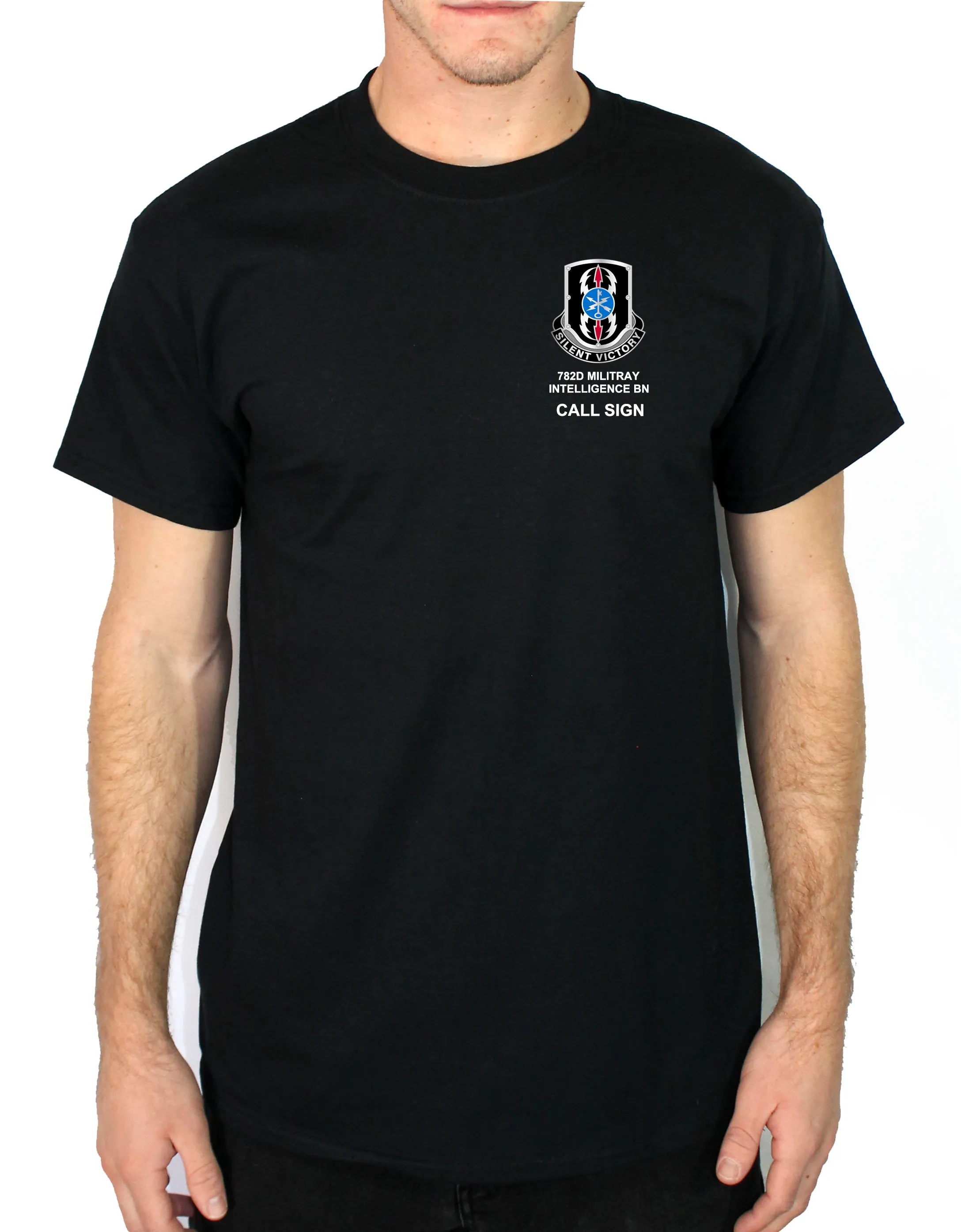 Det HI 50-50 Blend Black Unisex PT Short Sleeve Shirt. Approved for PT