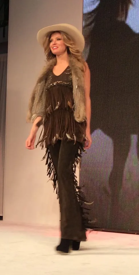 Distressed Brown Fringe Feathered Pant