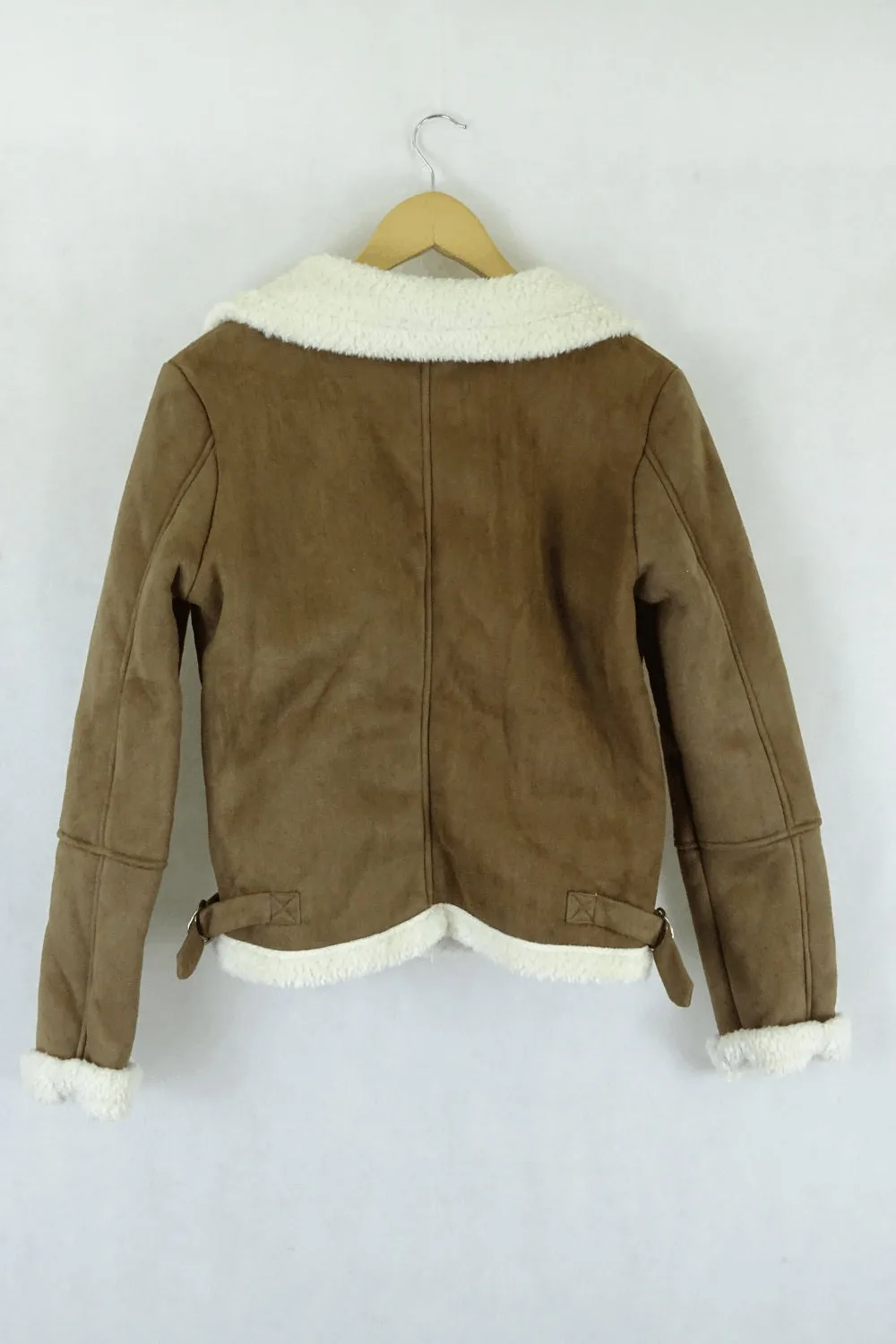 Don’T Ask Amanda Fleece Aviator Jacket Brown XS