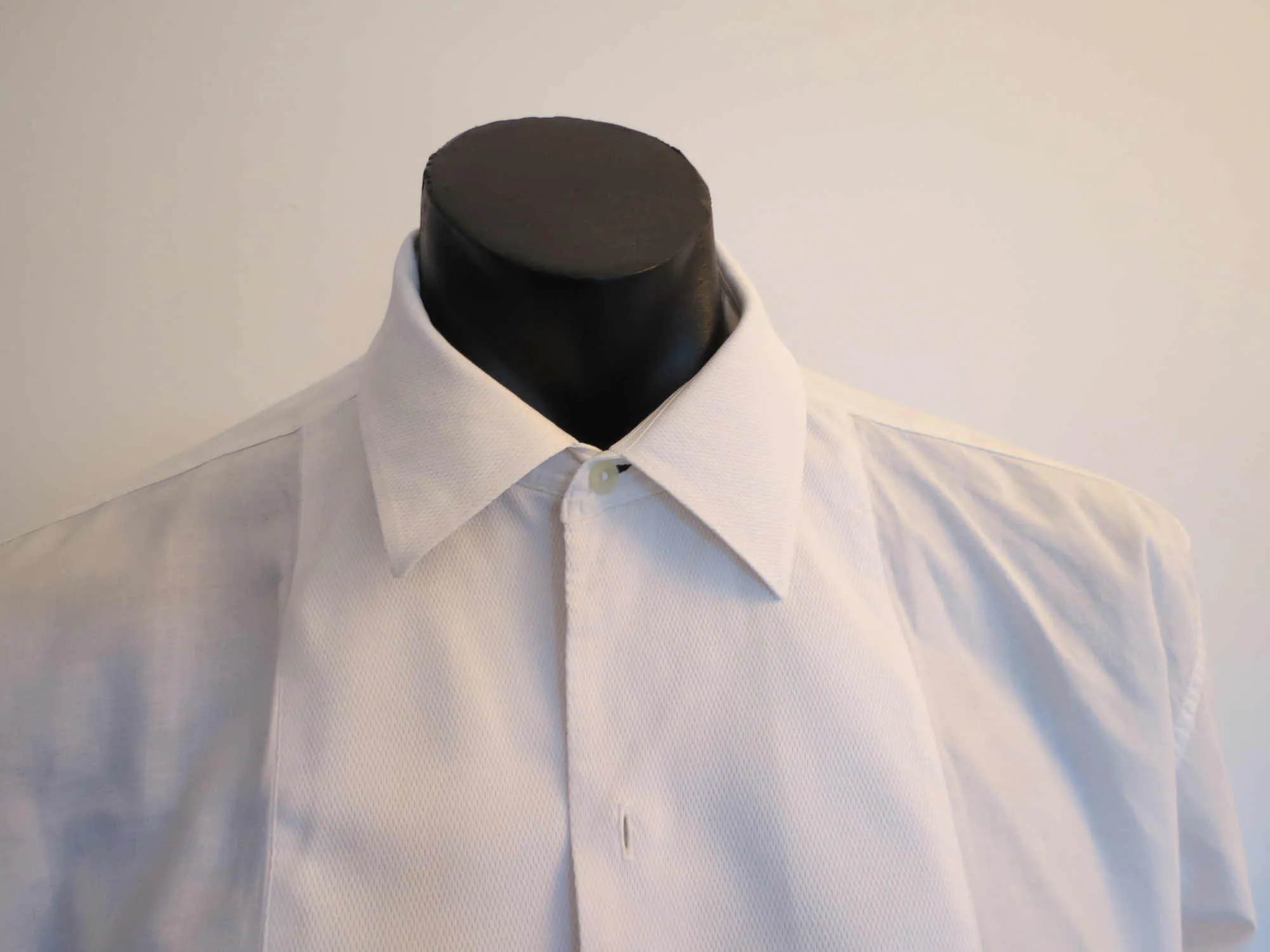 Dress Shirt With Pique Front, Collar & Cuffs by Welmar - 1950s - Neck 42 cm