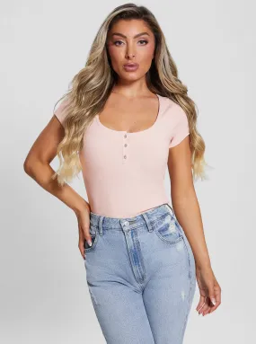 Eco Blush Pink Karlee Jewel Henley T-Shirt