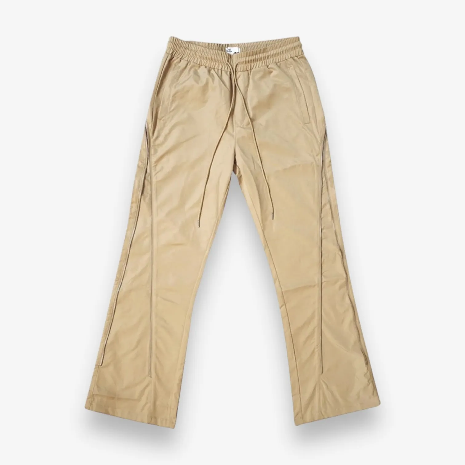 EPTM NYLON ZIP FLARED PANTS Tan