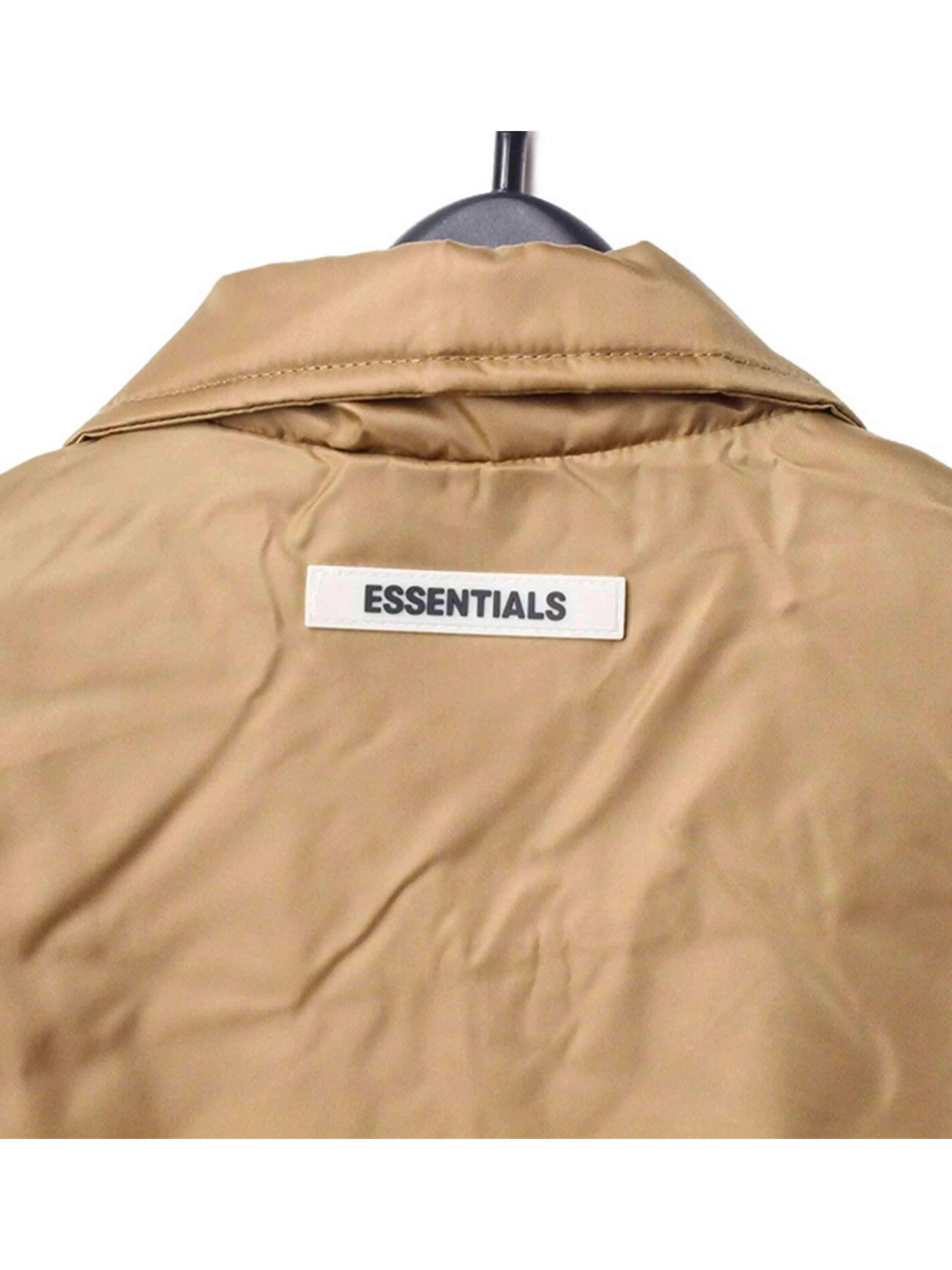 Fear Of God Essentials 3M Reflective Logo Coach Jacket Tan