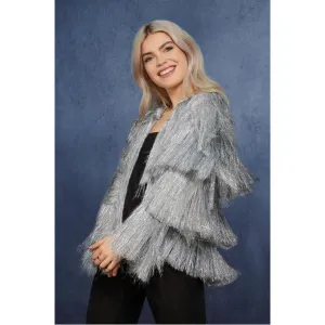 Fever Silver Tinsel Festival Jacket