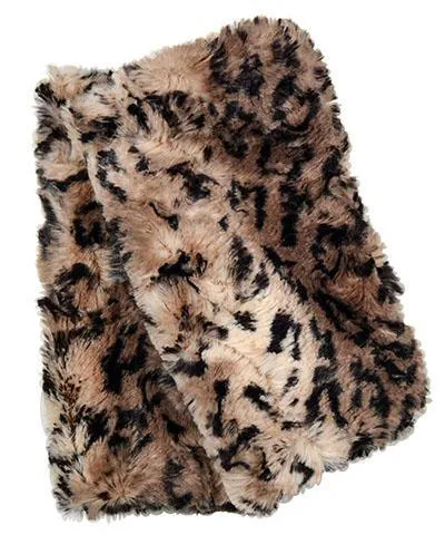 Fingerless / Texting Gloves, Reversible - Luxury Faux Fur in Carpathian Lynx