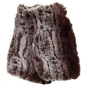 Fingerless / Texting Gloves, Reversible - Luxury Faux Fur in Chinchilla Brown (Limited Availability)