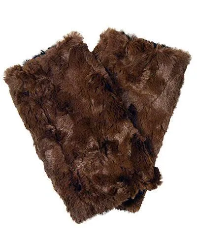 Fingerless / Texting Gloves, Reversible - Luxury Faux Fur in Giant's Causeway - Sold Out!