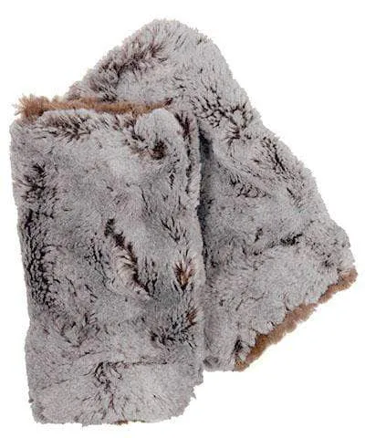 Fingerless / Texting Gloves, Reversible - Luxury Faux Fur in Giant's Causeway - Sold Out!