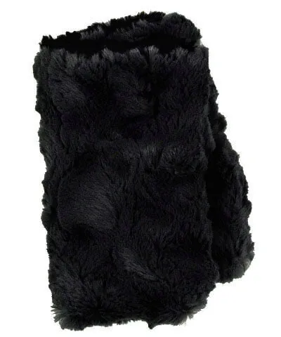 Fingerless / Texting Gloves, Reversible - Luxury Faux Fur in Muddy Waters