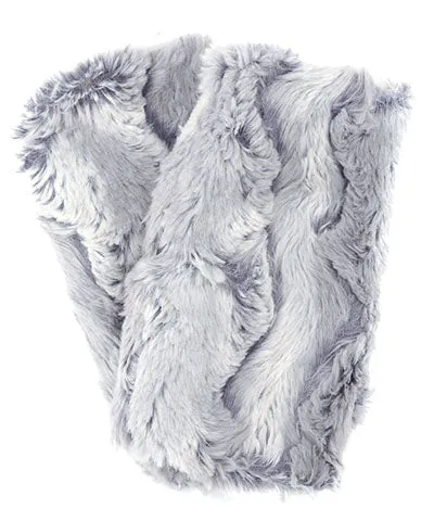 Fingerless / Texting Gloves, Reversible - Luxury Faux Fur in Winter River