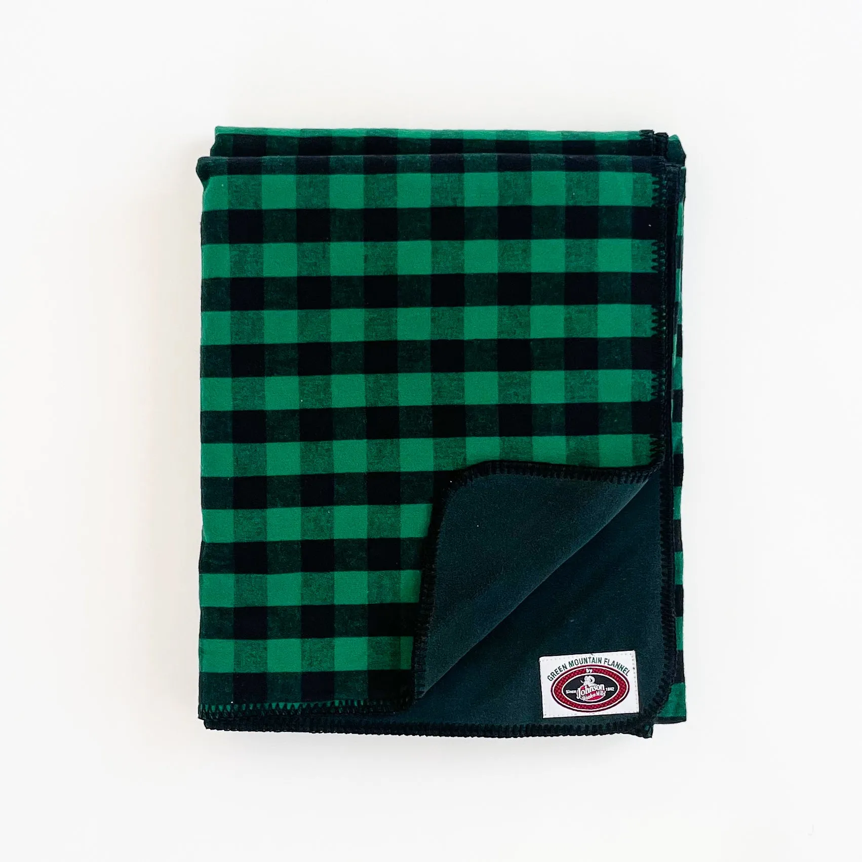 Flannel Throw - Green and Black 1" Buffalo