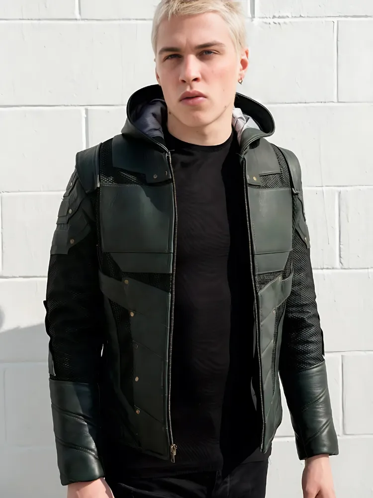 Forest Green Armor Leather Jacket