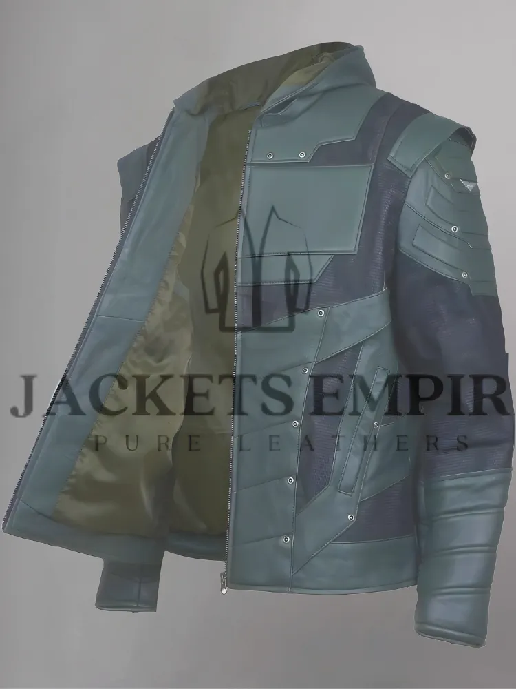 Forest Green Armor Leather Jacket