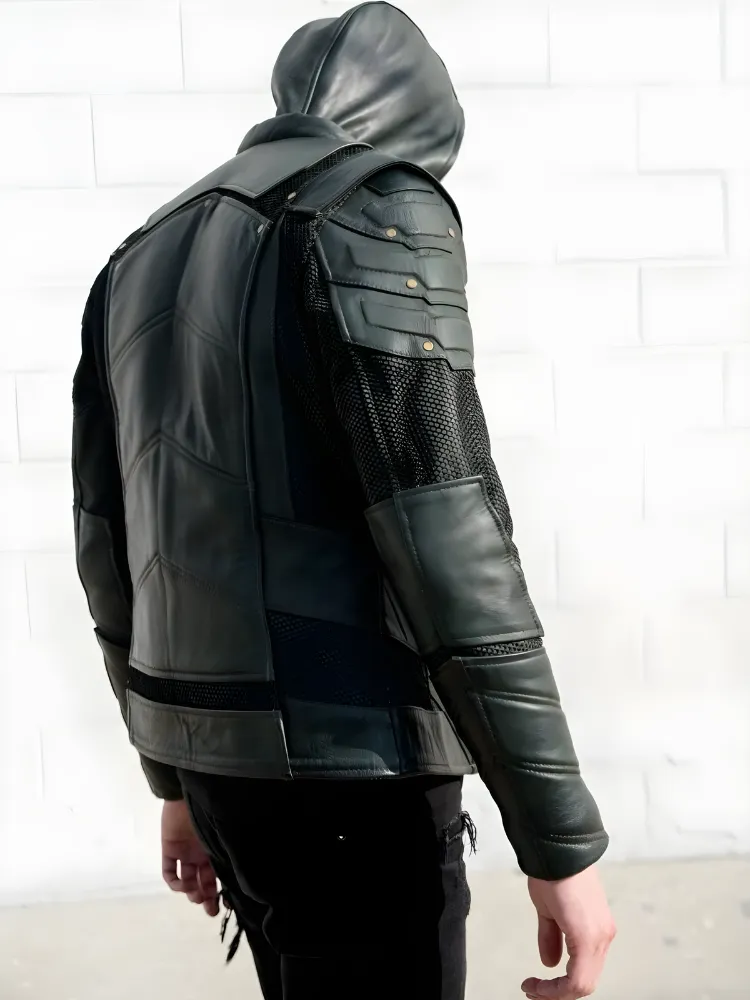 Forest Green Armor Leather Jacket