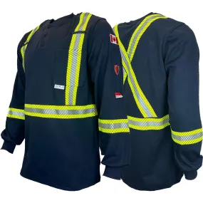 FR / Arc Flash Long Sleeve Henley Shirts w/Segmented Striping by Atlas Workwear - Style 403