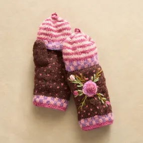 Frosty Blooms Convertible Mittens