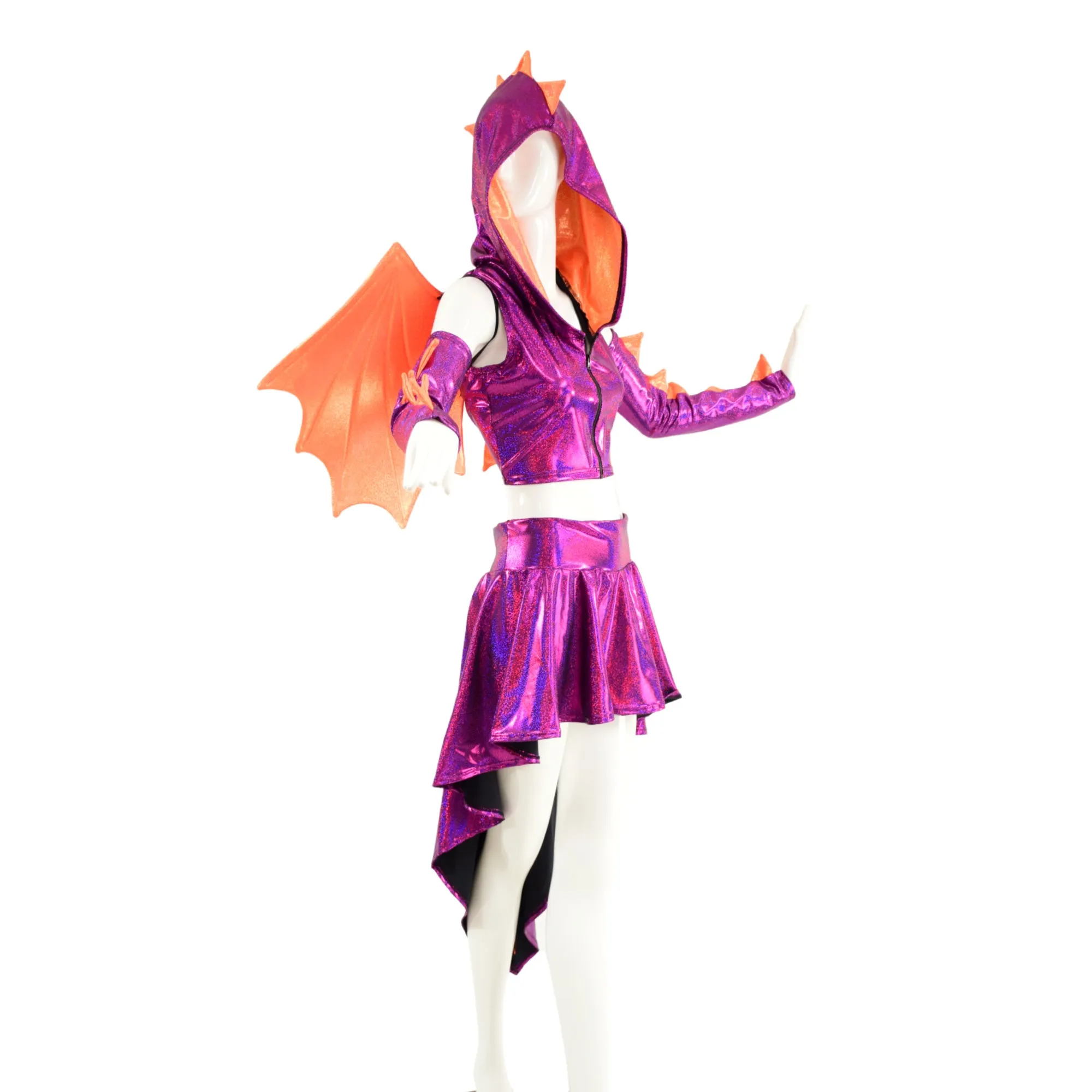 Fuchsia and Orange Dragon Set ( Dragon Wings!)