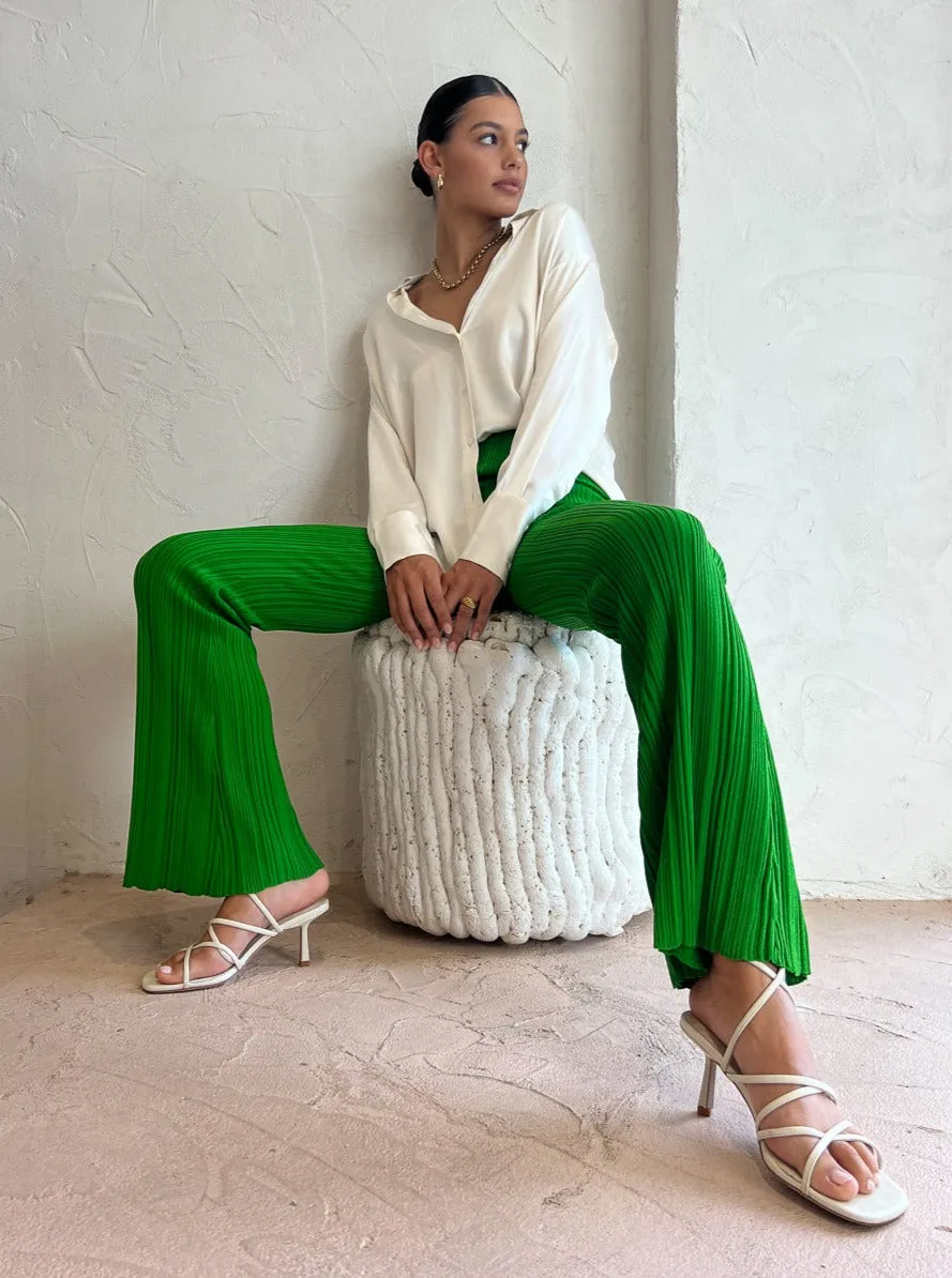 Ginia Brianna Knit Pant in Emerald