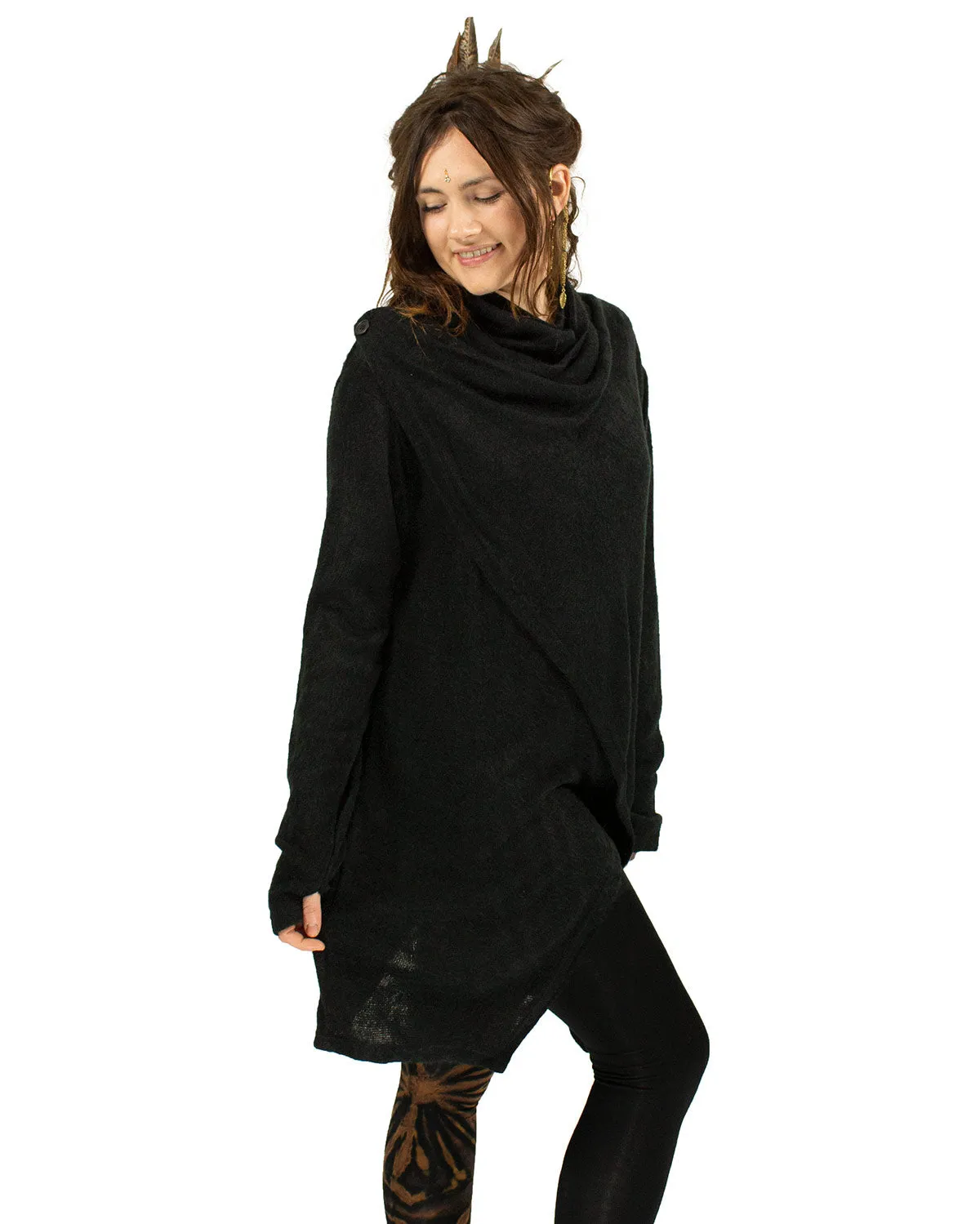 Hara Long Cardigan Wrap Black