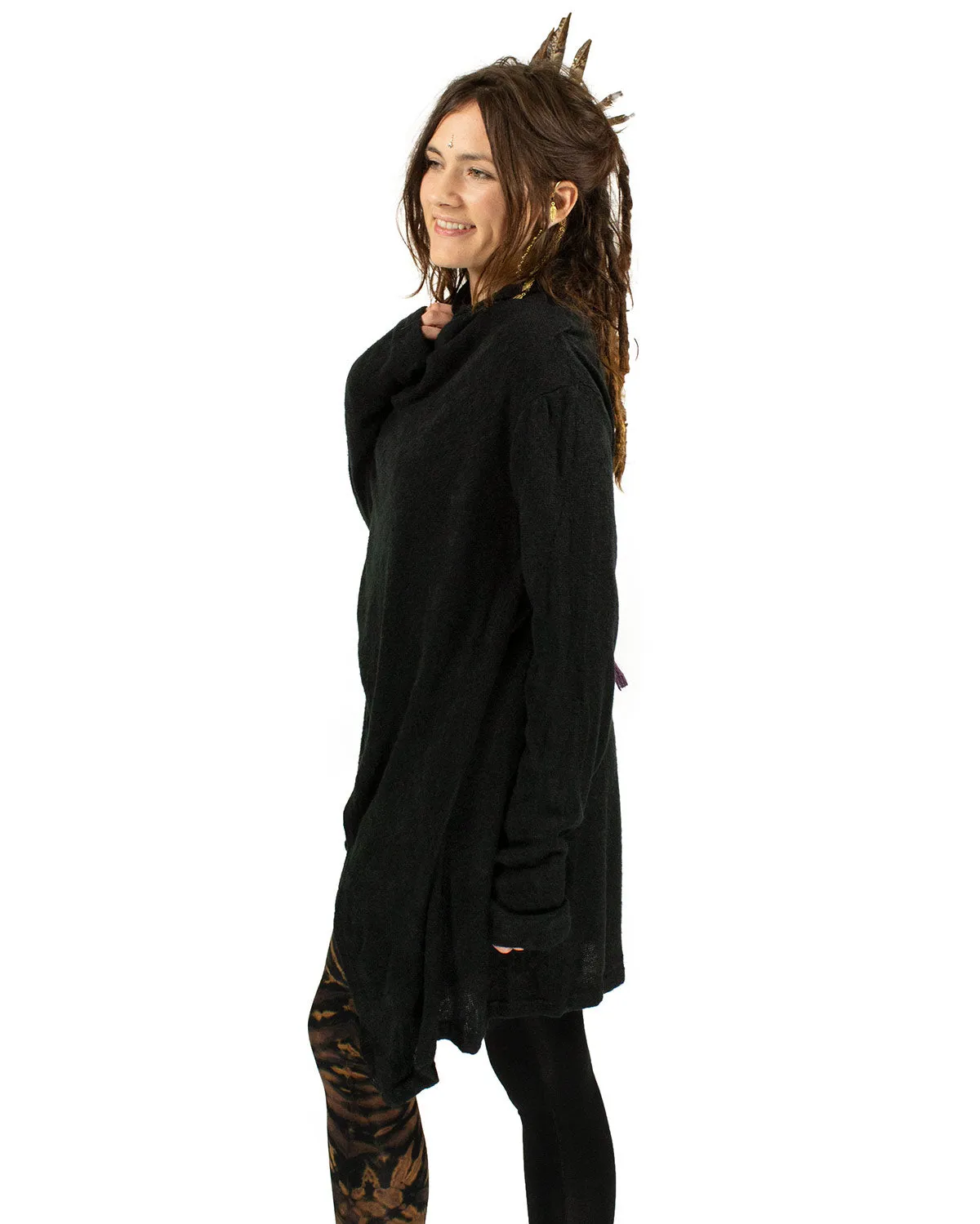 Hara Long Cardigan Wrap Black