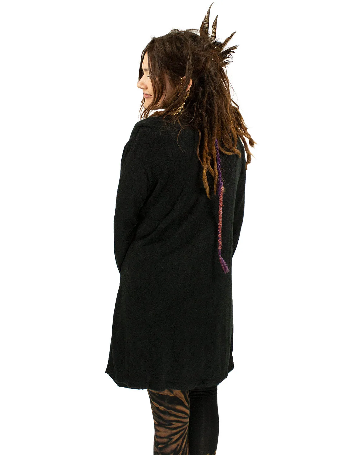 Hara Long Cardigan Wrap Black