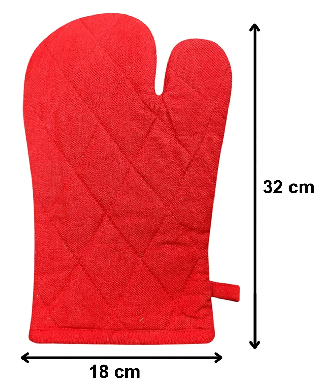 Heart Home Heat Resistant Cotton Kitchen Oven Mitt Microwave Gloves, Set of 2 (Red)-HS40HEARTH23975