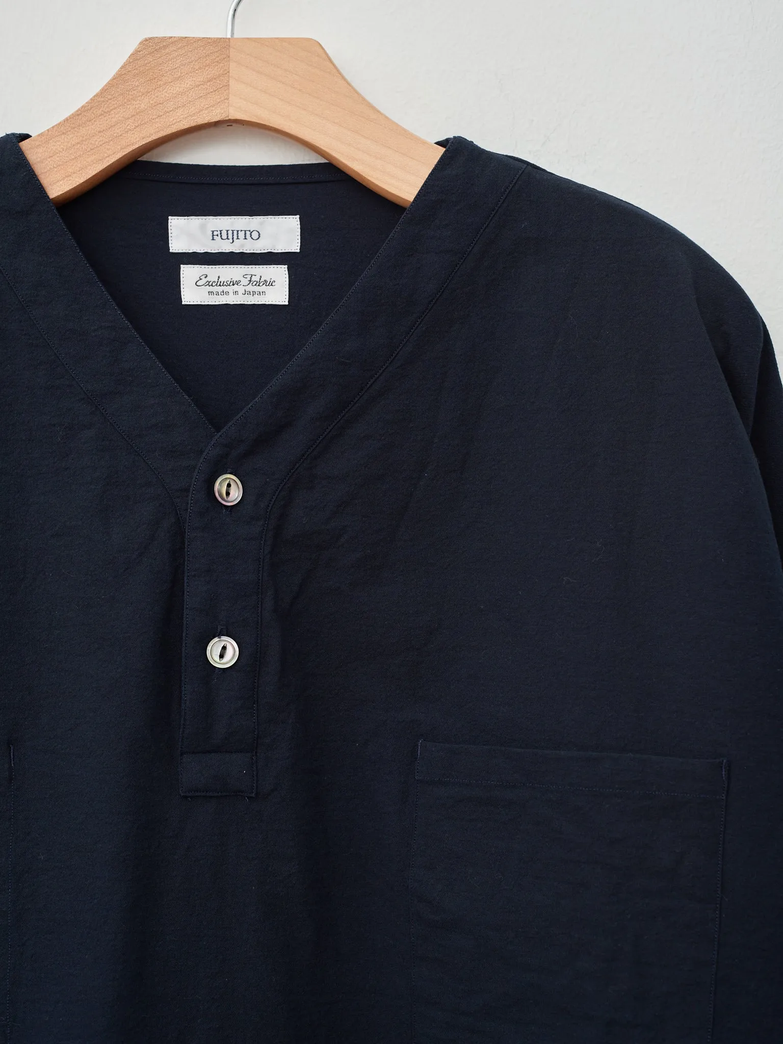 Henley Neck Shirt - Dark Navy