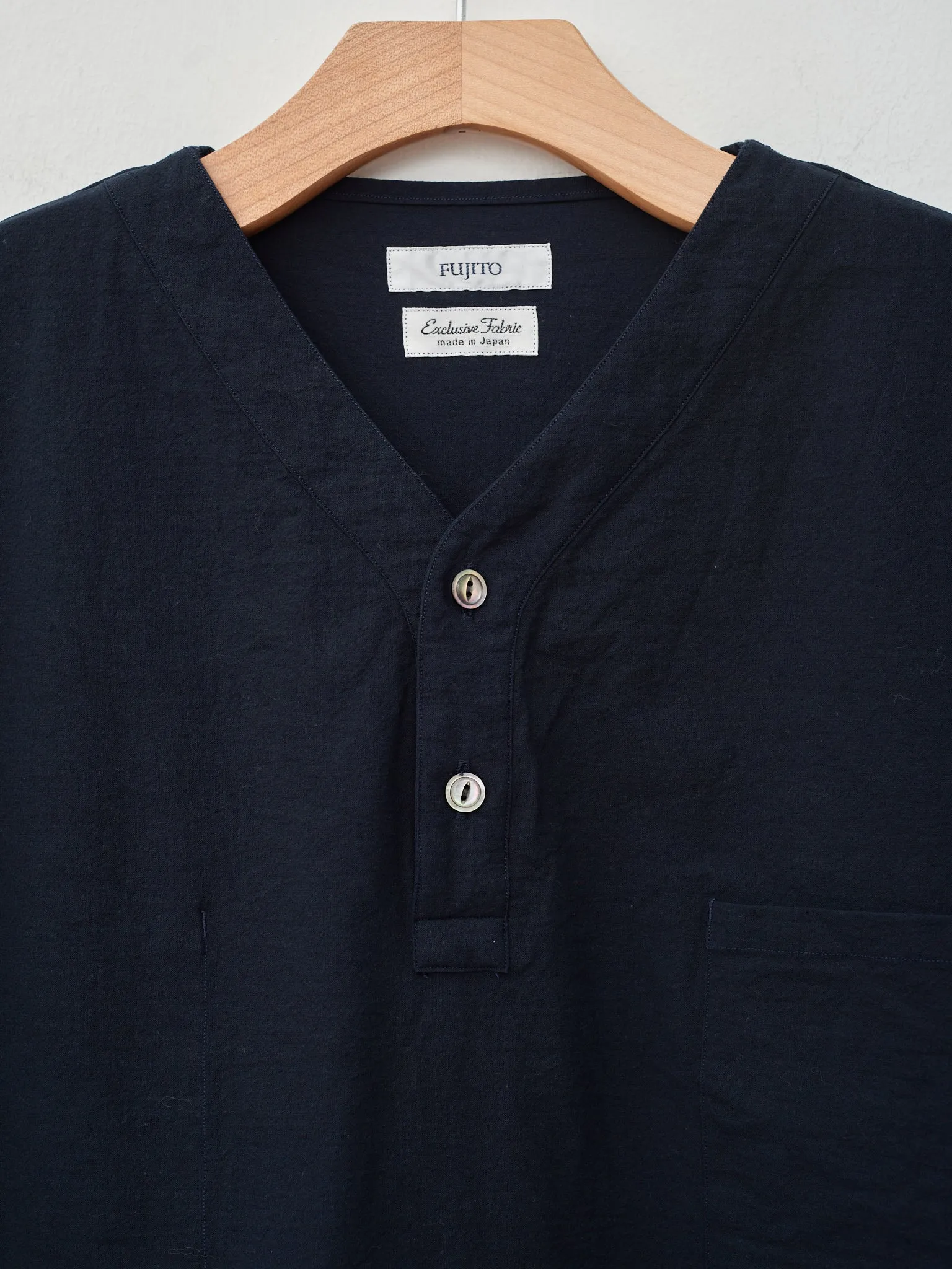 Henley Neck Shirt - Dark Navy