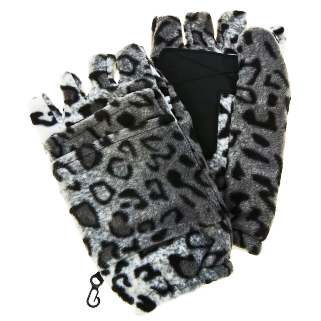 Hot Headz Polarex Fleece Glomitts - Trendy Snow Leopard Design for Winter