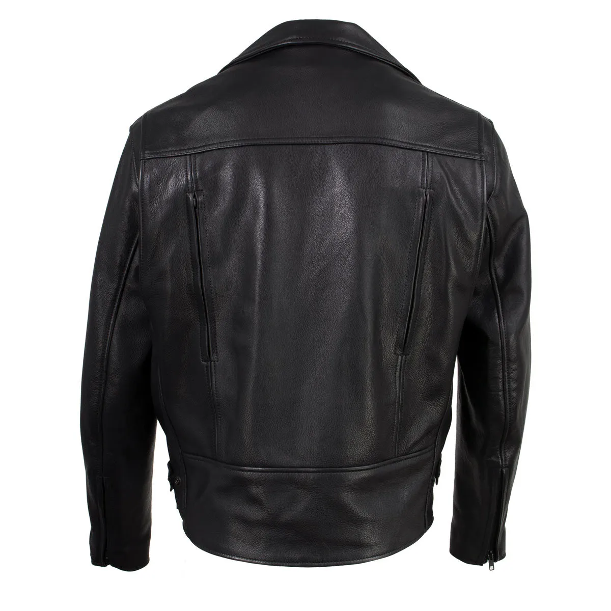 Hot Leathers JKM5008 USA Made Men's 'Revolve' Black Premium Leather Vented Motorcycle Jacket