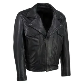 Hot Leathers JKM5008 USA Made Men's 'Revolve' Black Premium Leather Vented Motorcycle Jacket