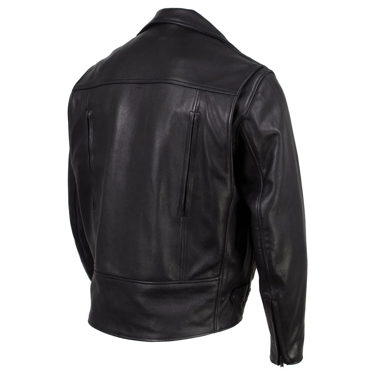 Hot Leathers JKM5008 USA Made Men's 'Revolve' Black Premium Leather Vented Motorcycle Jacket