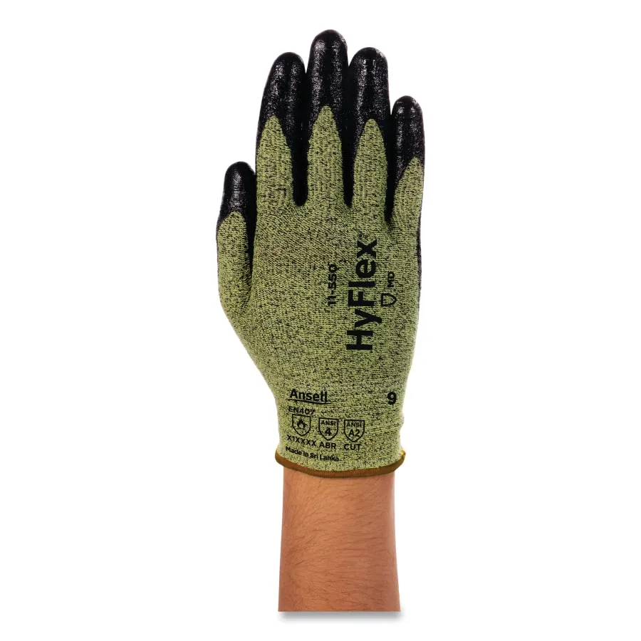 HyFlex® 11-550 Cut Resistant Gloves - 11-550 Cut Resistant Gloves, Green/Black