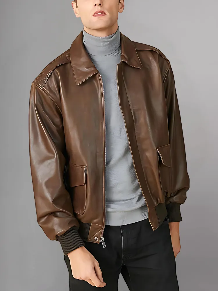 Iconic Reddish Brown A-2 Flight Jacket