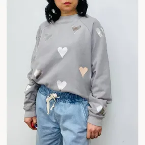 Jack Chic Putty Sweatshirt - Blush & Silver Hearts