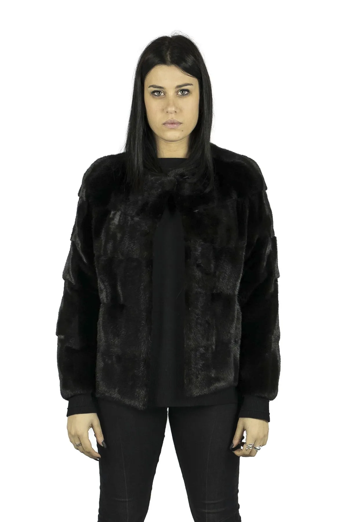 Jacket in mink Black